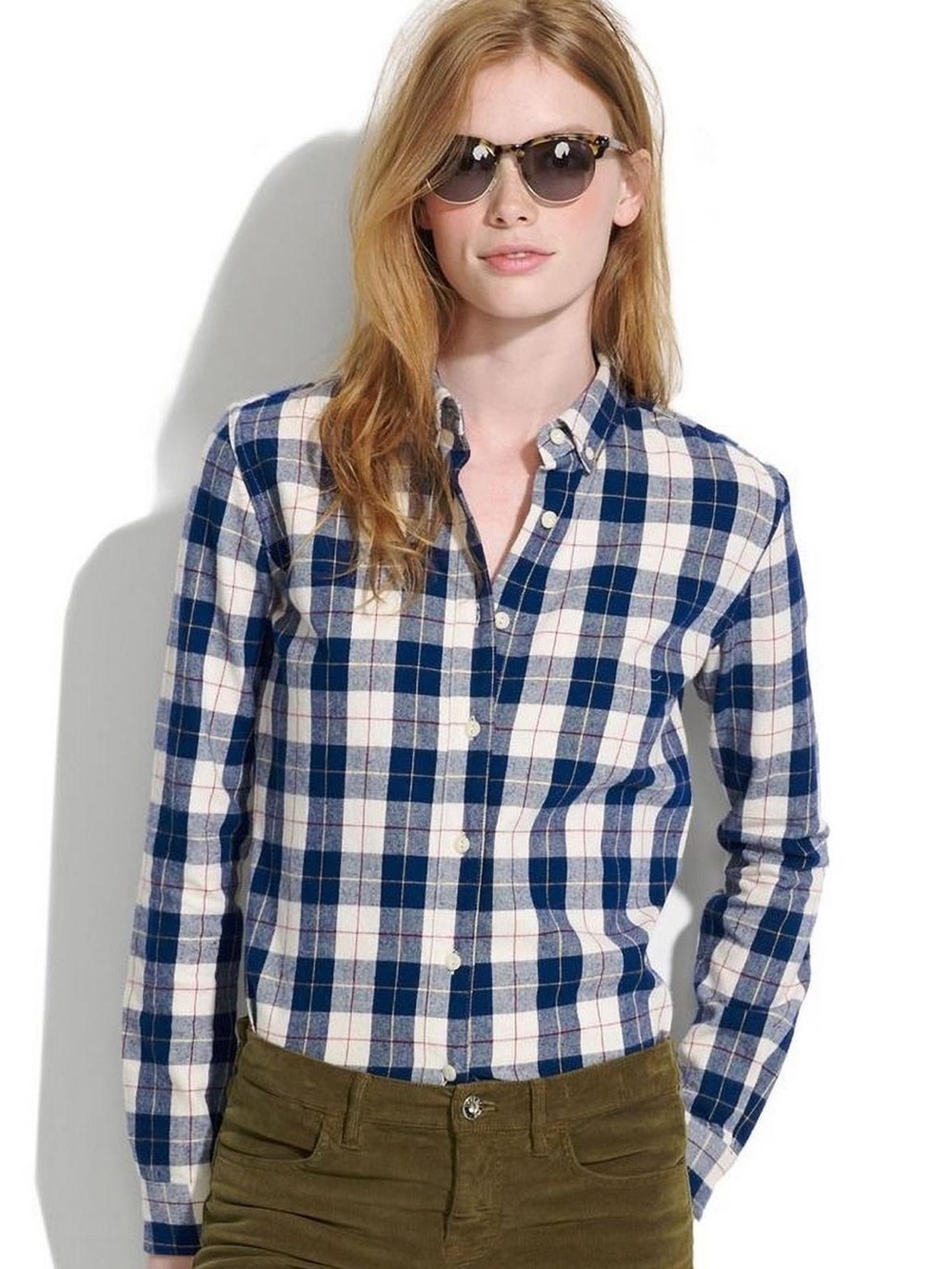 Madewell Penfield Stokes Checked Blue & White Flannel Shirt Size S